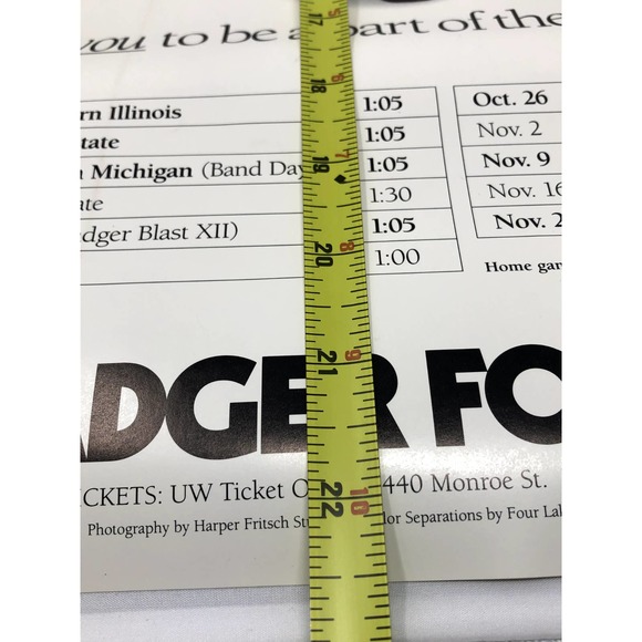 You RAH-RAH UW Madison Poster Football Badger 1991 Vintage - Picture 6 of 6